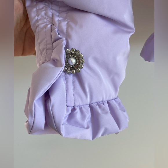 NWOT Les Copains Lavender Down Jacket with Removable Fur Collar Size 42/6 - Picture 11 of 13